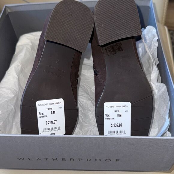 New With Tags Aquatalia Charlee Dress Weatherproof Suede Bootie Brown Espresso - Picture 7 of 8